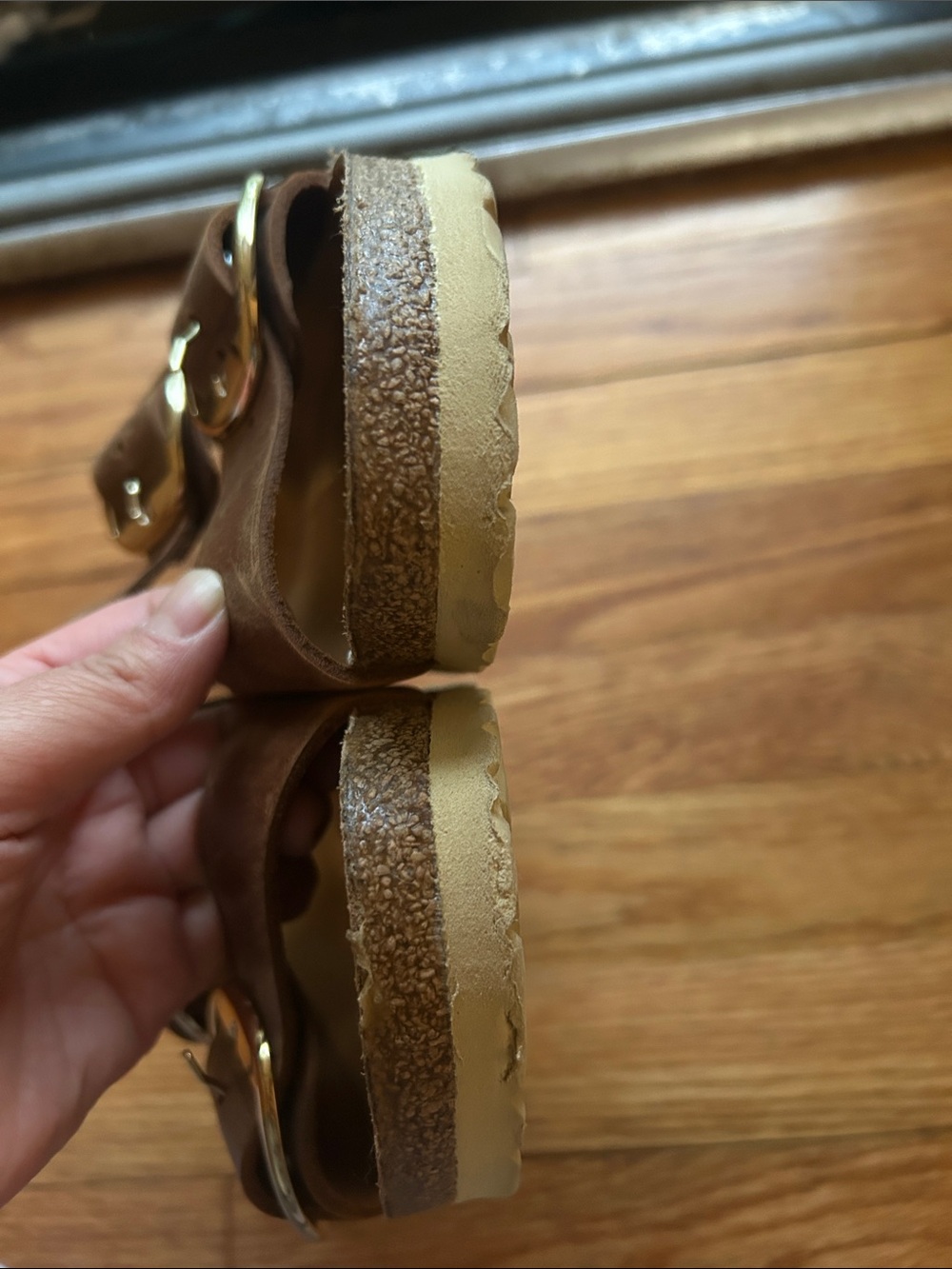 Birkenstock Arizona Big Buckle Cognac Oiled Leather Sandals Size 38 US 7 Narrow - Picture 8 of 13